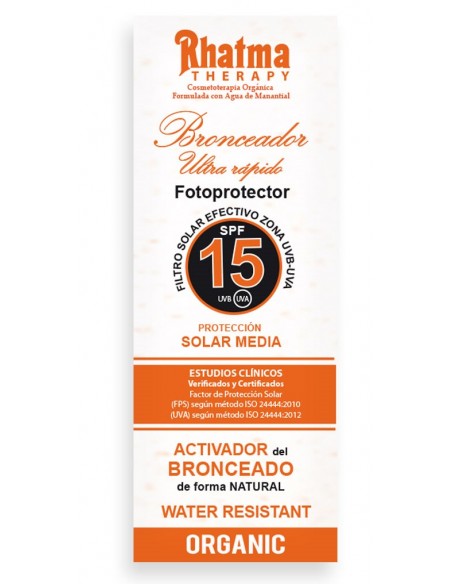Fotobronceador ultra rápido SPF 15 Rhatma Therapy | HERBODELICIAS