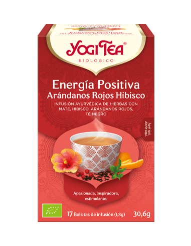 Yogi Tea Energía Positiva Arándanos Rojos Hibisco bolsitas