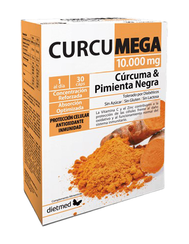 Curcumega 10.000 MG 30 cps Dietmed | HERBODELICIAS