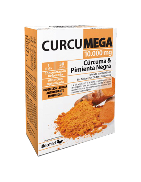 Curcumega 10.000 MG 30 cps Dietmed | HERBODELICIAS