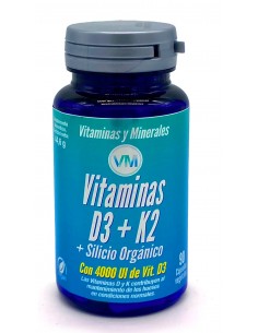 Vitamina D3 + K2 + Silicio Orgánico Ynsadiet 90 caps.
