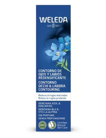 Contorno de ojos y labios redensificante de Genciana azul y Edelweiss Weleda
