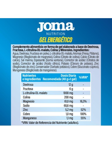 Gel Energético para deportistas 40g Joma