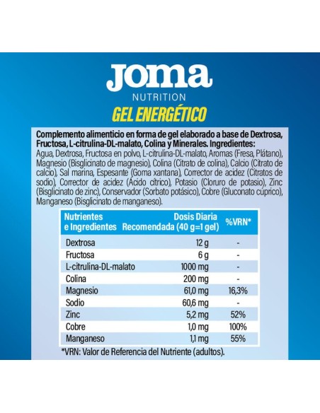 Gel Energético para deportistas 40g Joma