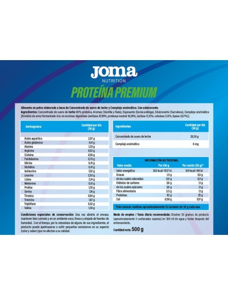 Proteína Premium Sabor Vainilla 500g Joma